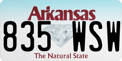 AR license plate 835WSW