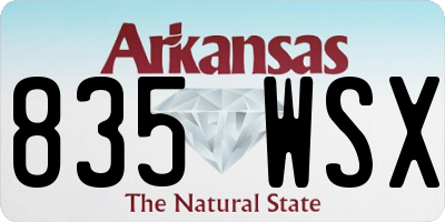AR license plate 835WSX