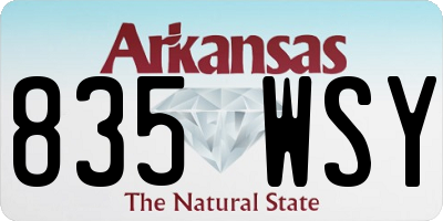 AR license plate 835WSY