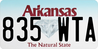 AR license plate 835WTA