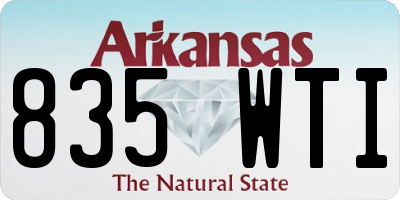 AR license plate 835WTI