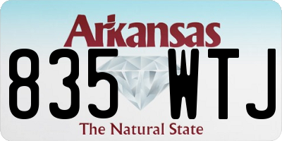 AR license plate 835WTJ