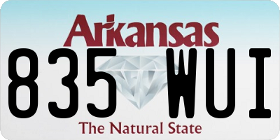 AR license plate 835WUI