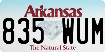 AR license plate 835WUM