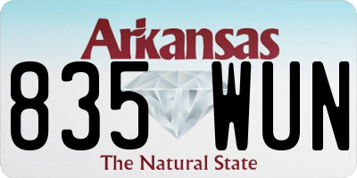 AR license plate 835WUN