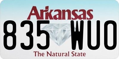AR license plate 835WUO