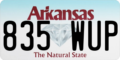 AR license plate 835WUP