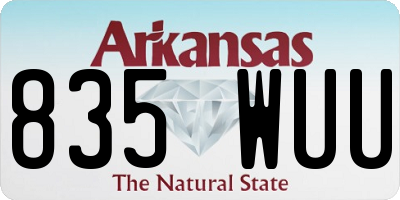 AR license plate 835WUU