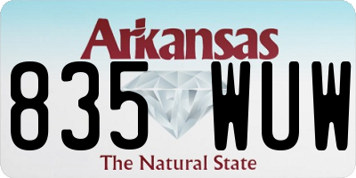 AR license plate 835WUW