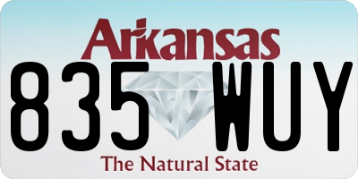 AR license plate 835WUY