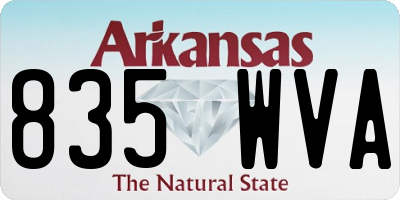 AR license plate 835WVA