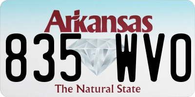 AR license plate 835WVO