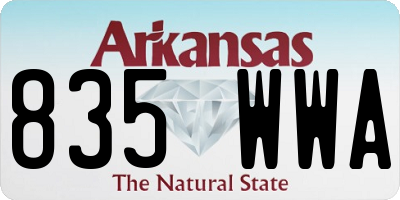 AR license plate 835WWA