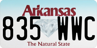 AR license plate 835WWC