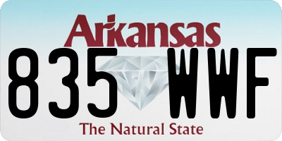 AR license plate 835WWF