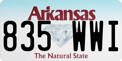 AR license plate 835WWI