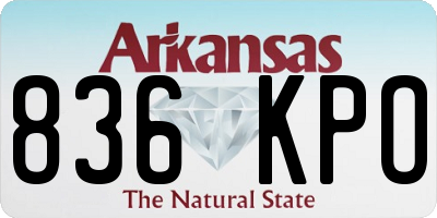 AR license plate 836KPO