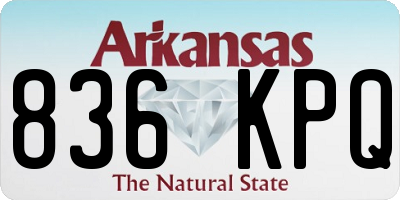 AR license plate 836KPQ