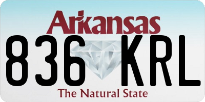 AR license plate 836KRL