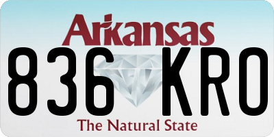 AR license plate 836KRO