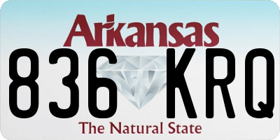 AR license plate 836KRQ