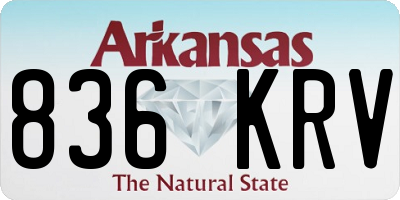 AR license plate 836KRV