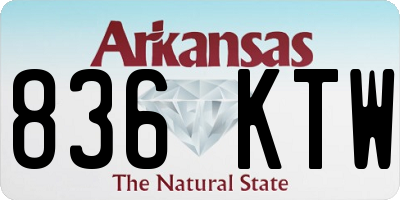 AR license plate 836KTW