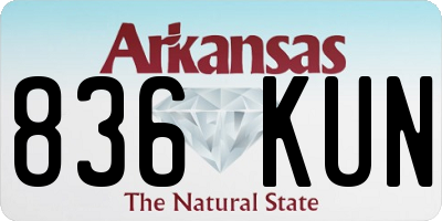 AR license plate 836KUN