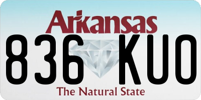 AR license plate 836KUO