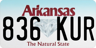 AR license plate 836KUR