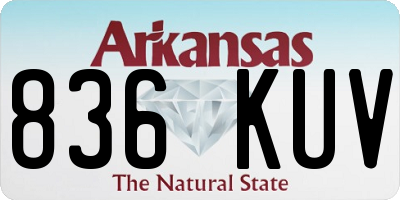 AR license plate 836KUV