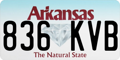 AR license plate 836KVB