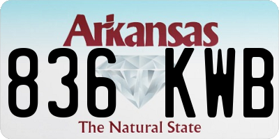 AR license plate 836KWB