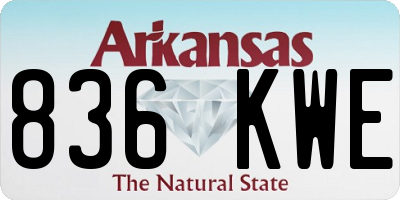 AR license plate 836KWE