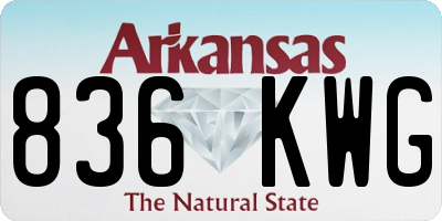 AR license plate 836KWG