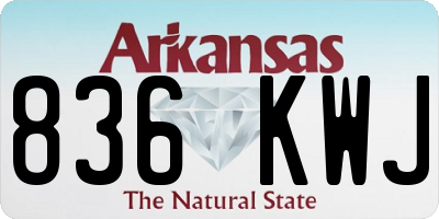 AR license plate 836KWJ