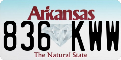 AR license plate 836KWW