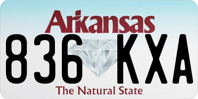 AR license plate 836KXA