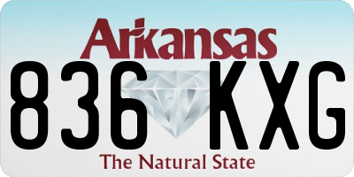 AR license plate 836KXG
