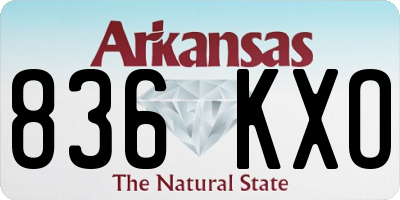 AR license plate 836KXO