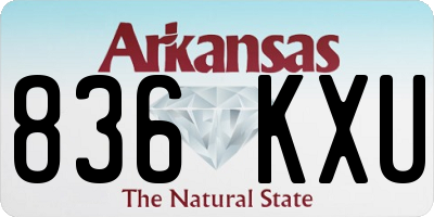AR license plate 836KXU