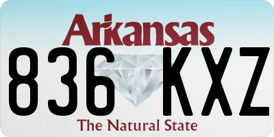AR license plate 836KXZ