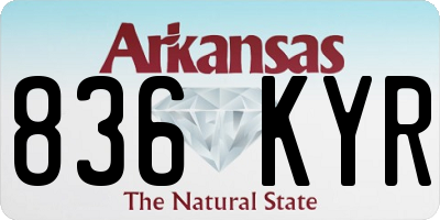 AR license plate 836KYR