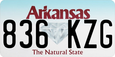 AR license plate 836KZG
