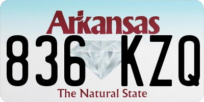 AR license plate 836KZQ