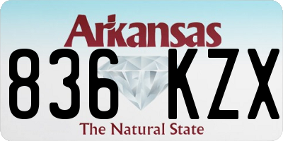 AR license plate 836KZX