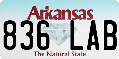 AR license plate 836LAB