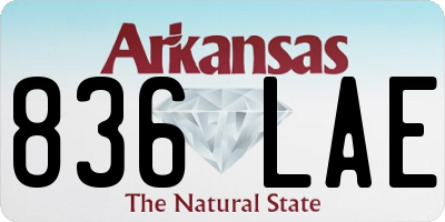 AR license plate 836LAE