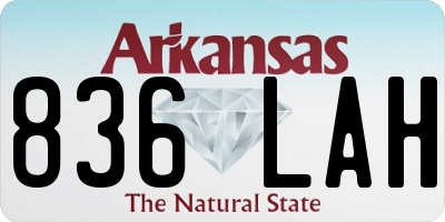 AR license plate 836LAH