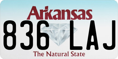 AR license plate 836LAJ